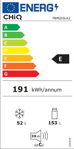 CHiQ FBM205L42 - Koel-vriescombinatie - 205 Liter (153 + 52) - Low Frost - 12 jaar garantie op compressor — thumbnail 2