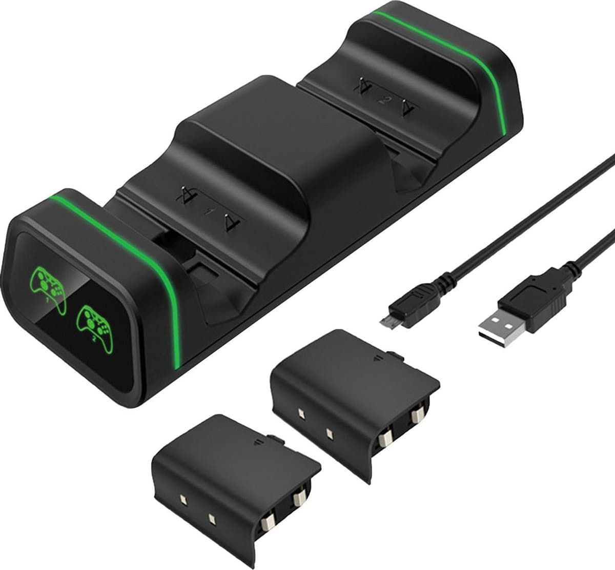 YONO Oplaadstation geschikt voor Xbox Controller - Oplader met 2 Accu Battery Pack - Accessoires Series X S — afbeelding 1