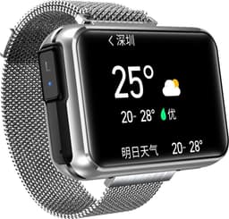 Belesy® TITAN - Smartwatch Dames - Smartwatch Heren - Horloge - Muziek luisteren - IN EAR’s - Stappenteller - 1.3 inch - Kleurenscherm - Full Touch - Milanees - Staal - Zilver - Moederdag — thumbnail 2