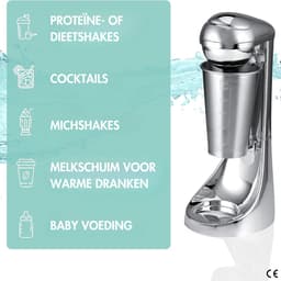 Elektrische Mixer - Multifunctioneel 65 WATT - 650 ML Roestvrijstaal - Mixer, Milkshaker, Cocktailmachine, Barmixer, Blender , Voor Eiwitshake, Cocktail, Smoothie, Melk — thumbnail 2