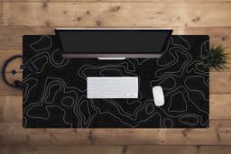 Muismat 120x60 cm - Bureaumat kantoor zwart - Computer en desktop accessoires - Muis en bureau mat onderlegger - Zwarte bureaulegger xl - Mousepad xxl - Kantoorartikelen decoratie - Muismatten office desk anti slip - Kantoormeubelen — thumbnail 4