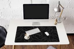 Muismat 100x50 cm - Bureaumat kantoor zwart - Computer en desktop accessoires - Muis en bureau mat onderlegger - Zwarte bureaulegger xl - Mousepad xxl - Kantoorartikelen decoratie - Muismatten office desk anti slip - Kantoormeubelen — thumbnail 5