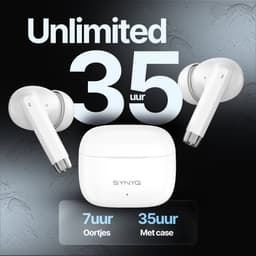 Synyq iPro - Draadloze Oordopjes – Universeel - Bluetooth Oordopjes – Oortjes draadloos – Oordopjes draadloos - Bluetooth 5.3 - Wit — thumbnail 2