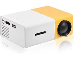 Mini Beamer - Input tot 1080P - Projector - Mini Projector - HDMI - USB - Wit / Geel - Draagbaar - Ingebouwde speaker