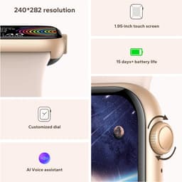 Fairweather Smartwatch Ultra – Heren & Dames – HD – Stappenteller – Slaapmeter – hartslagmeter – Geschikt voor iOS en Android - Rose goud — thumbnail 4