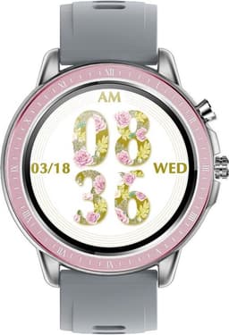 Belesy® Pink serie - Smartwatch Dames - Horloge - 1.3 inch - Kleurenscherm - Full Touch - 23 Sporten - Zilver - Roze - Grijs - Siliconen — thumbnail 1