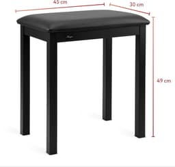 Pianokruk met gevoerde zitting – zithoogte 49 cm - zwart — thumbnail 5