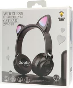 Kinder hoofdtelefoon draadloos - koptelefoon Bluetooth met led kattenoortjes miauw zwart — thumbnail 3