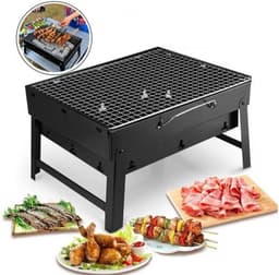 Opvouwbare BBQ - Draagbare opvouwbare grill met rooster - Portable Vouw Barbecue - Festival BBQ - Camping - Tafel - Zomer - Vaderdag - Park - Rechthoekig - 35 x 27.50 x 20 cm - Zwart — thumbnail 3