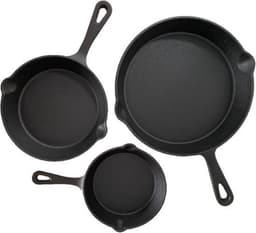 Gietijzeren pan - Skillet - set 3 stuks - 16 cm, 19,5 cm en 24,5 cm - preseasoned — thumbnail 2