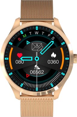 Belesy® Q9 Pro - Smartwatch Dames – Smartwatch Heren - Horloge - 1.28 inch - Kleurenscherm - Stappenteller - Bloeddruk - Hartslag - 75+ Wijzerplaten – Sporten - Staal – Goud - Kerstcadeau — thumbnail 3