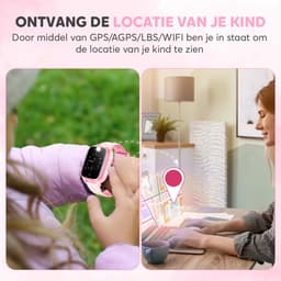 Rock&Rose 4G GPS Horloge Kind - Inclusief Simkaart - SOS Functie - Kinder Smartwatch - Kinderhorloge Meisje Smartwatch - Smartwatch Kinderen - Roze — thumbnail 5
