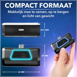 Powerbank geschikt voor Playstation 5 (PS5) DualSense controller - 1900 mAh Accu – Krachtige Oplaadbare Batterij Geschikt Voor PS 5 controller- Accu Oplaadbaar Met USB-C - Oplaadkabel Inbegrepen – Play & Charge - Accu — thumbnail 5