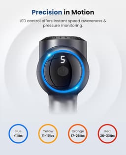 Massage Pistool Diepweefsel Percussiemassager - Spiermassager met 5 Snelheden en 5 Koppen - Handmassageapparaat voor Thuis Gym Kantoor - Herstel Pijn en Stijfheid Verlichting Zilver — thumbnail 4