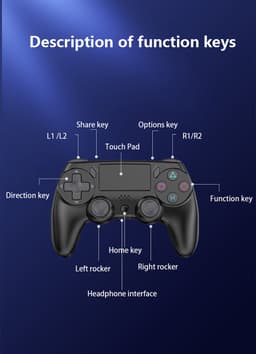 Ntech PS4 Controller Geschikt voor PS4 en PS3 - ps4 game controller Draadloos P47 - Wit - Audio Jack Input - Touch Sensor - Dual Trilmotoren Draadloze Controller — thumbnail 2