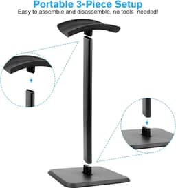 Headset Stand - Headset Houder - Koptelefoon Houder - Aluminium Standaard - Koptelefoon Standaard - Hoofdtelefoon houder - Headphone Stand - Luxe Headset Stand Universeel - Gaming Headset Stand - 24.5cm - Koptelefoon niet inbegrepen! — thumbnail 4