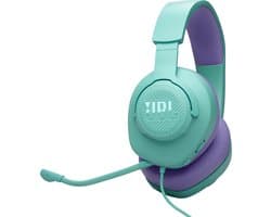 JBL Quantum 100 M2 - Bedrade Gaming Headset - Over-ear Koptelefoon met Afneembare Microfoon - 3.5 mm Jack - Voor PC, PlayStation, Xbox & Switch - Turquoise