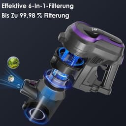 350W-30000Pa draadloze stofzuiger met borstelloze motor - 55 minuten autonomie - 6-in-1 draagbare stofzuiger voor thuis, vloeren, tapijten en huisdieren — thumbnail 5