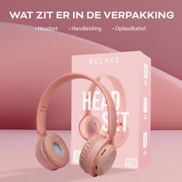 Relave Koptelefoon Kinderen Bluetooth - Kinder Koptelefoon / Hoofdtelefoon Draadloos Over Ear - Roze — thumbnail 3