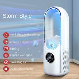 Wise® Bladloze Ventilator - 6 Speed Desktop - Fanless Blade Koeler - Draagbare Stille Ventilatoren - Luchtbevochtiger - Wit. — thumbnail 3