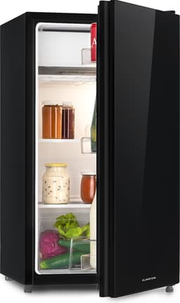 Klarstein Koelkast Luminance Frost - Capaciteit: 91 Liter - Energie-efficiëntieklasse E - Crispvak - 2 Glazen schappen - 3 Deurvakken - Temperatuurinstelling: 7 Standen - Zwart - voor Keuken - Compact - Mini Fridge - Compact Koelkast — thumbnail 1