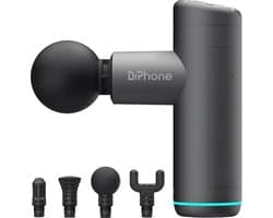 DrPhone CalmPulse – Mini Draagbare MassageGun – Ontspanning – Massage – Met Vier Standen – Met Drie Snelheden - Fitness Spier Massage – Donker grijs