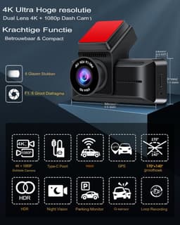 Dashcam Voor Auto Voor En Achter - Dashcam Voor En Achte - Dashcam Auto — thumbnail 5