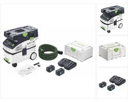 Festool CTLC MIDI I-Basic accu-mobiele afzuigkap 36 V ( 2x 18 V ) stofklasse L + 2x accu 5.0 Ah + lader + systainer