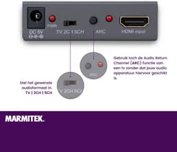 Marmitek Connect AE14 HDMI Audio Extractor - HDMI converter naar audio - 4K 30Hz - ARC - Optisch en analoog — thumbnail 3