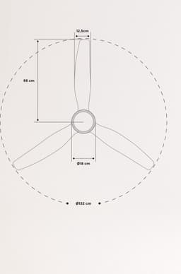 CREATE - Plafondventilator 40W silent Ø132 cm - Controller voor wandmontage - afstandsbediening - Zwart - WIND CALM — thumbnail 4