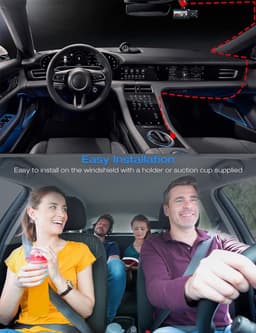Dashcam - Dashcam Voor Auto - Dashcam Voor Auto Voor En Achter - 4K - Infrared Night Vision — thumbnail 2