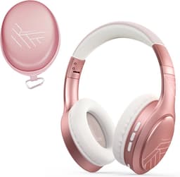 PowerLocus P19 Bluetooth Koptelefoon - Koptelefoon Draadloos - tot 70 Uur Speeltijd en met Aux Kabel - Over Ear Hoofdtelefoon - 3 EQ-Modi - Met Draagtas – Rose Gold — thumbnail 1