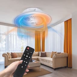 QECK!® Plafondventilator Afstandsbediening - Zwart - Plafondventilator - Plafondventilator Afstandsbediening - Plafondventilator Slaapkamer - Plafond Ventilator met Verlichting - Plafondlamp - Winter en Zomerstand — thumbnail 5