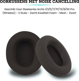 Somstyle Oorkussens Geschikt voor Steelseries Arctis 1, 3, 5, 7, 7P, 7X, 9 ,9X Pro & Prime Headset - 2 Stuks - Zacht Schuim - Zwart — thumbnail 4