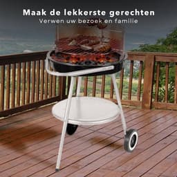 Luxe Houtskoolbarbecue - Barbecue - BBQ Verrijdbaar - 4 Kookhoogtes - Grillrooster 42.5 cm - Met Windscherm - 2 Grillhandvaten - 4.2 kg - Inclusief EBOOK — thumbnail 5