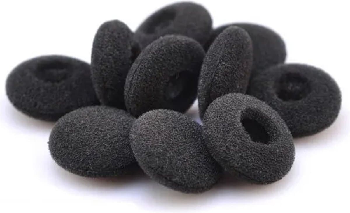 Ibley Zachte foam oortips 19mm - 10 stuks / 5 paar - universeel geschikt - Spons oordop kussens - voor oortjes - Zwart — afbeelding 1