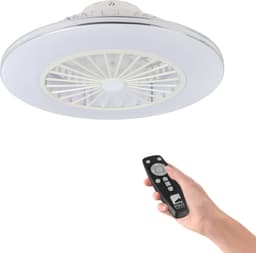 EGLO Lovisca Plafondventilator met lamp - Ø 55 cm - 3 snelheden - Instelbaar wit licht - Dimbaar - AC longer life - Wit/Zilver — thumbnail 1