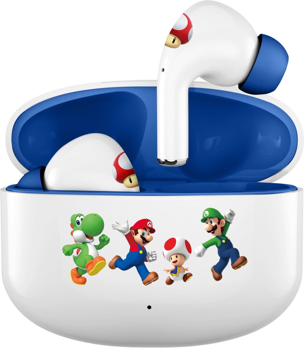Super Mario - Friends - draadloze oordopjes - met oplaadcase - touch control - extra eartips - TWS earpods bluetooth — afbeelding 1