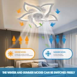 Plafondventilator met led verlichting - afstandsbediening - dimbaar - bloem - zwart - woonkamer - slaapkamer - keuken - 64 cm — thumbnail 2