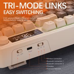 M96 Draadloos RGB Gaming Toetsenbord - Scherm - Multifunctionele Draaiknop - BT5.0/2.4G - PBT Ball Keycaps - Shimmer — thumbnail 4