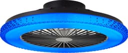Brilliant Badria - Plafondventilator - Met verlichting - LED 40W - 3000K-6500K - Dimbaar - Zwart - Crystal effect - Zeer stil — thumbnail 3