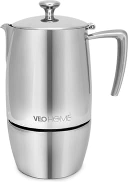Espressomaker VeoHome 500ml RVS - Percolator inductie - Moka pot 10 kops - Robuuste, Compatibel met Alle Kookplaten — thumbnail 1