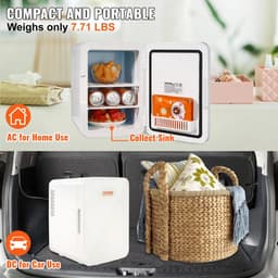 Bolmans - Mini Koelkast - Minibar - Minikoelkasten - Camping Koelkast - Koel- en Verwarmingsfunctie - 9V - 220V - Voor Kantoor, Kamer en Slaapzaal - Wit — thumbnail 4