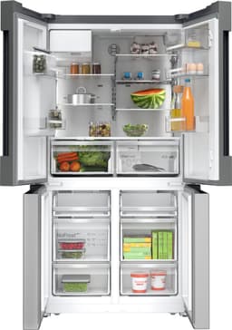 Bosch KFD96APEA - Serie 6 - Amerikaanse koelkast - French door - No Frost - nooit meer ontdooien - IJs- en waterdispenser met vaste wateraansluiting - VitaFresh XXL 0°C: houd etenswaren langer vers met extra ruime vershoudlades - RVS — thumbnail 5