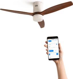 CREATE - Plafondventilator 40W silent Ø132 cm - Met Verlichting drie temperaturen - Met Wifi + Afstandsbediening - 6 Snelheden - Timer - Zomer/Winter functie - Wit - WIND CALM — thumbnail 1
