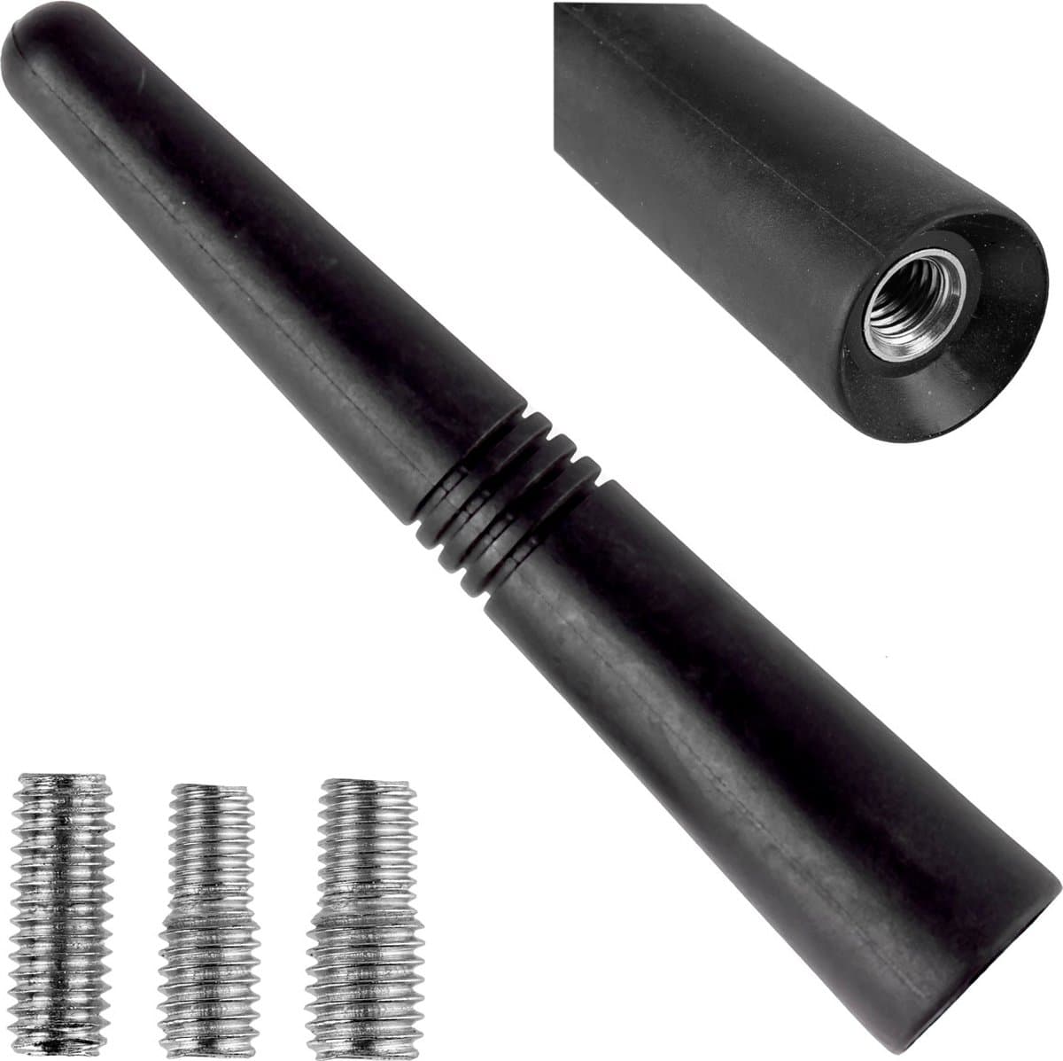 AMIO FM/AM Auto Antenne Mini Universeel Zwart 9 cm – Compacte Haaienvin Antenne voor Alle Auto’s — afbeelding 1