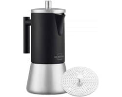 SILBERTHAL Inductie Espressopercolator van Roestvrij Staal - voor 1-6 Kopjes - 300 ml - Zwart