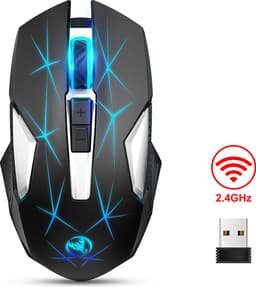 HXSJ T300 2.4G Draadloze Gaming Muis - Computermuizen - Ultra licht - Compact Voor Onderweg - RGB Verlichting - Zwart — thumbnail 1