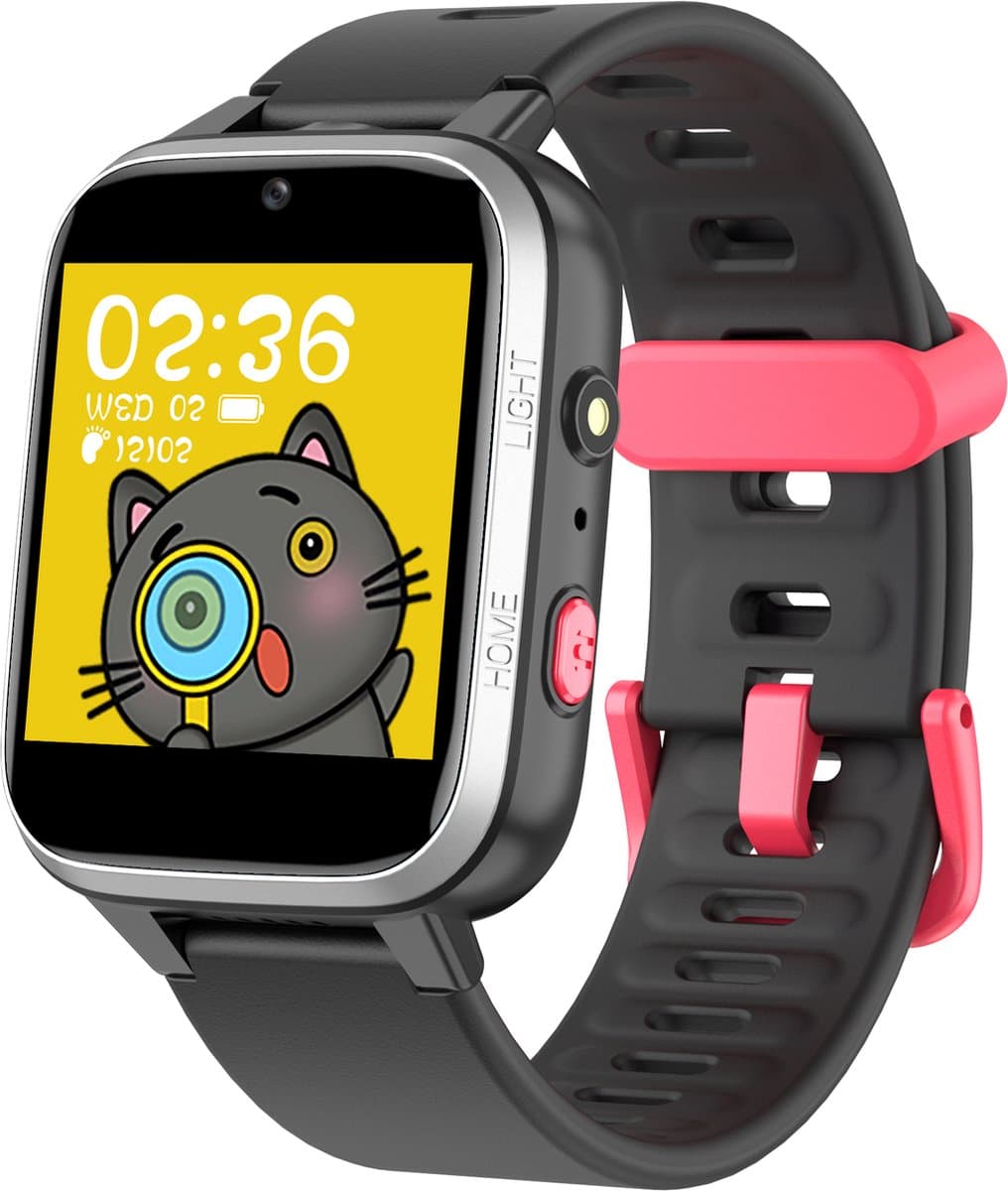 Belesy® YOUTH - Smartwatch Jongens – Kinder Horloge – Stappenteller – Calorieën –Camera – Muziek speler –Je eigen foto als wijzerplaat - Kleurenscherm - Full Touch – Zwart - Siliconen - Moederdag — afbeelding 1
