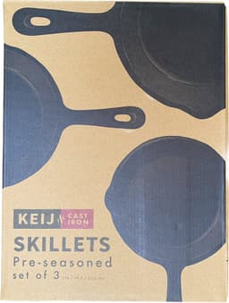 Gietijzeren pan - Skillet - set 3 stuks - 16 cm, 19,5 cm en 24,5 cm - preseasoned — thumbnail 3